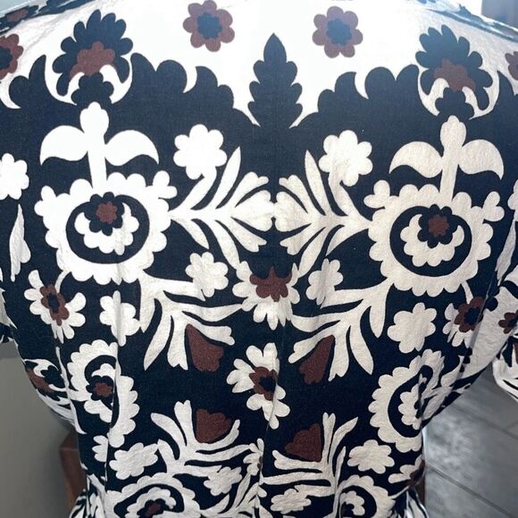 Ann Taylor Scarf Print Tie Waist Dolman Top - Picture 3 of 11